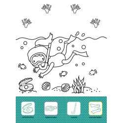 Malebog med dyrene i havet m. klistermrker 2-4 r